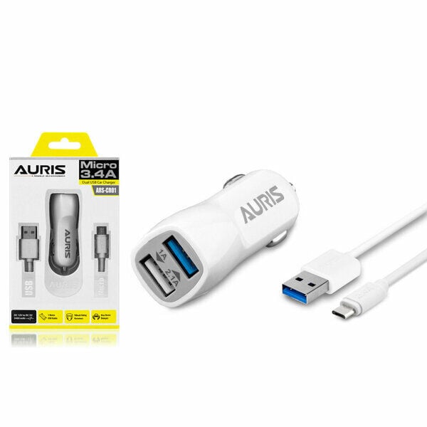 Auris Cr-01  Şarj Aleti Araç Usb Micro 3.1 A 3.4 A