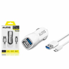 Auris Cr-01  Şarj Aleti Araç Usb Micro 3.1 A 3.4 A Beyaz