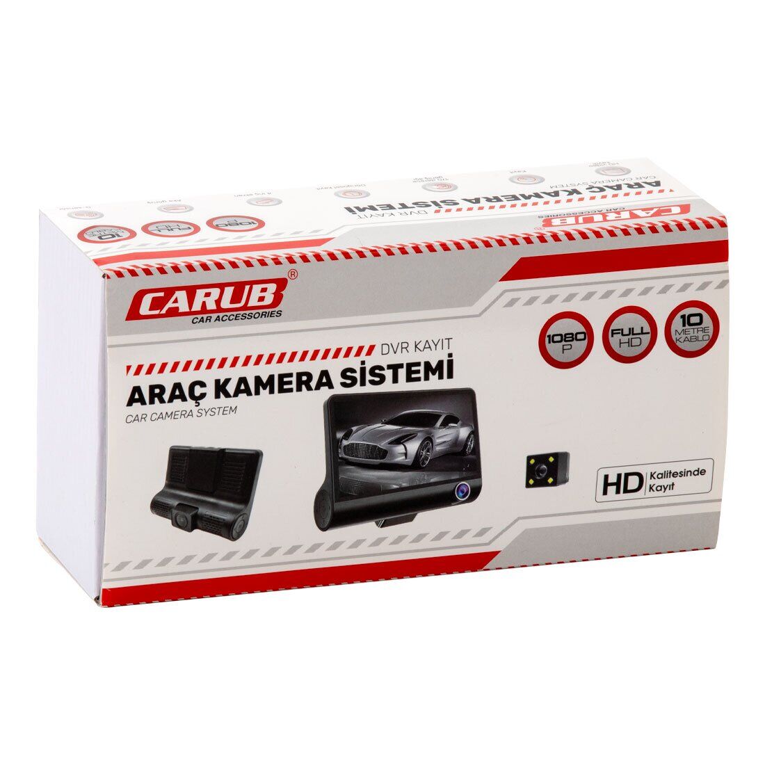 Carub Kamera Araç İçi  Çift Lens 1080 P 10 Mt Kablolu 300 Mah