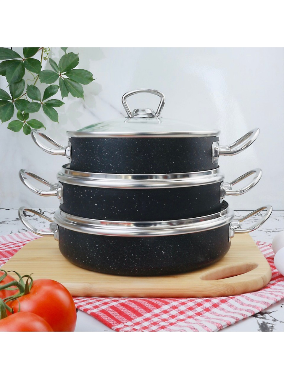 Meşeler Granit Sahan Seti 3 Lü