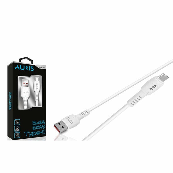 Auris Cb-43 Şarj Kablo Usb Type-C 3.4 A 1 Mt 20 W Beyaz