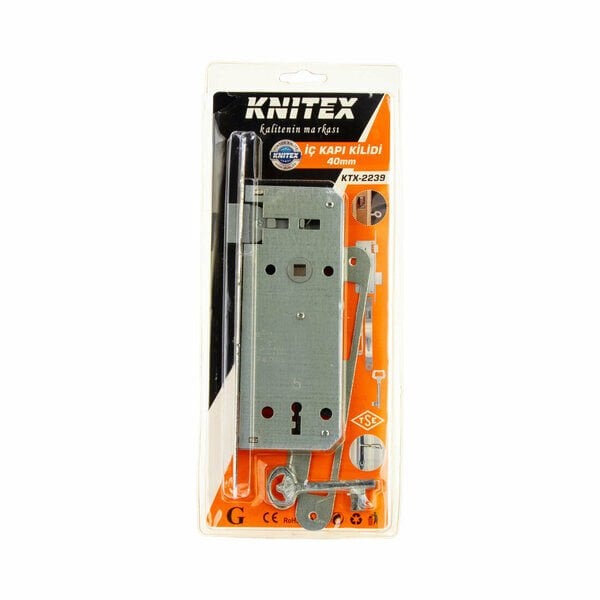 Knitex İç Kapı Kilidi 40 Mm Gümüş
