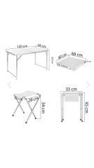 Katlanır Tabureli Piknik Kamp Masası Takımı 4 Kişilik