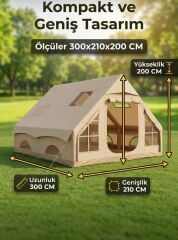 Makamp Şişme Kamp Çadırı 6 Kişilik Krem
