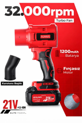 Auhma Ahv-18 Turbo Hava Üfleyici Kurutucu Başlıklı 21 V 2 X 1.200 Bataryalı