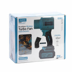 Auhma Turbo Hava Üfleyici Kurutucu Başlıklı 21V 2x1.200 Bataryalı AHV-18 Turkuaz
