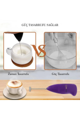 Dempower Dp-32 Pilli Mini Mikser Çırpıcı Kahve Süt Köpürtücü