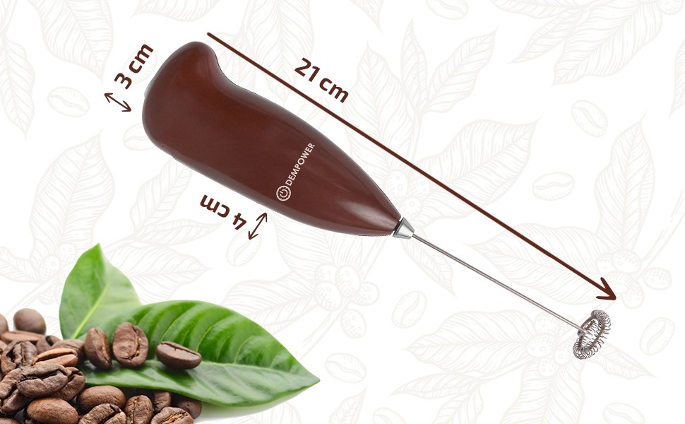 Dempower Dp-32 Pilli Mini Mikser Çırpıcı Kahve Süt Köpürtücü Kahverengi