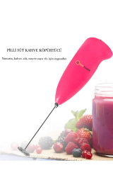 Dempower Dp-32 Pilli Mini Mikser Çırpıcı Kahve Süt Köpürtücü Fosfor Pembe