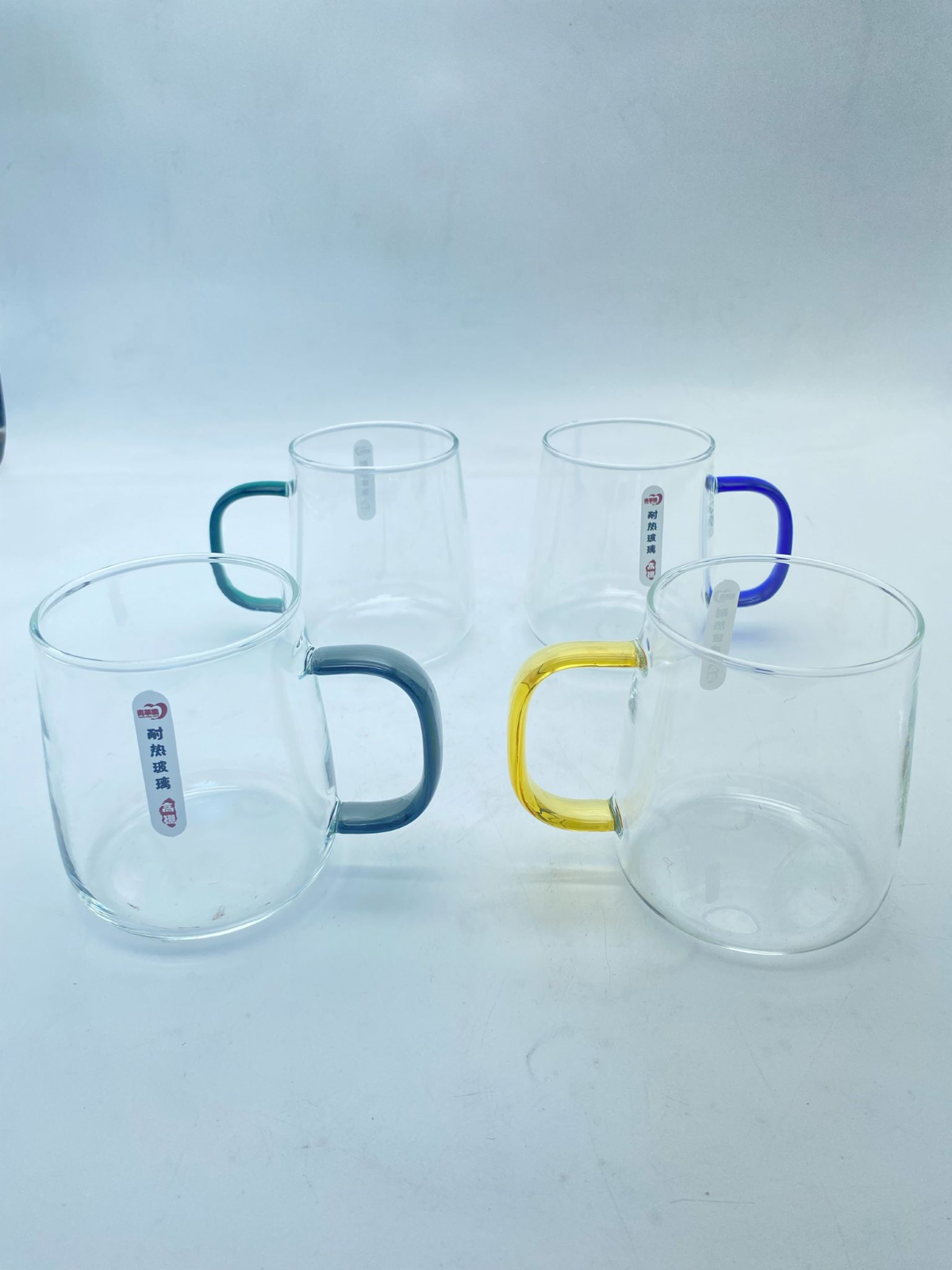 Krd Home Deli Glassware Bardak Kupa Cam Kulplu Borosilikat  4 Lü GBP27 520 Ml Şeffaf