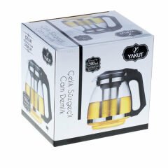 Yakut Cam Demlik  1250ml Çelik Süzgeçli