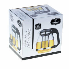Yakut Cam Demlik  1250ml Çelik Süzgeçli