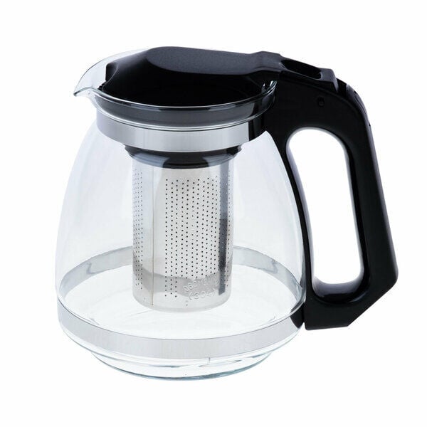 Yakut Cam Demlik  1250ml Çelik Süzgeçli Siyah