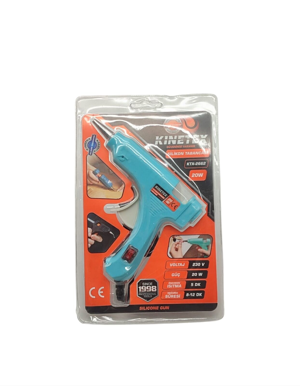 Kinetex Ktx-2662 İnce Silikon Tabancası 20 W Mavi