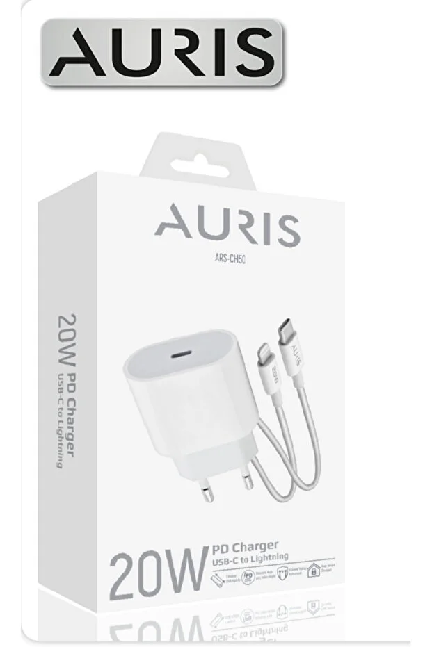 Auris Ch50 Şarj Aleti Ev Pd Lightning 20 W Beyaz