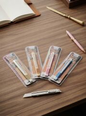 Kinetex Mini Maket Bıçağı İnce Metal Gümüş