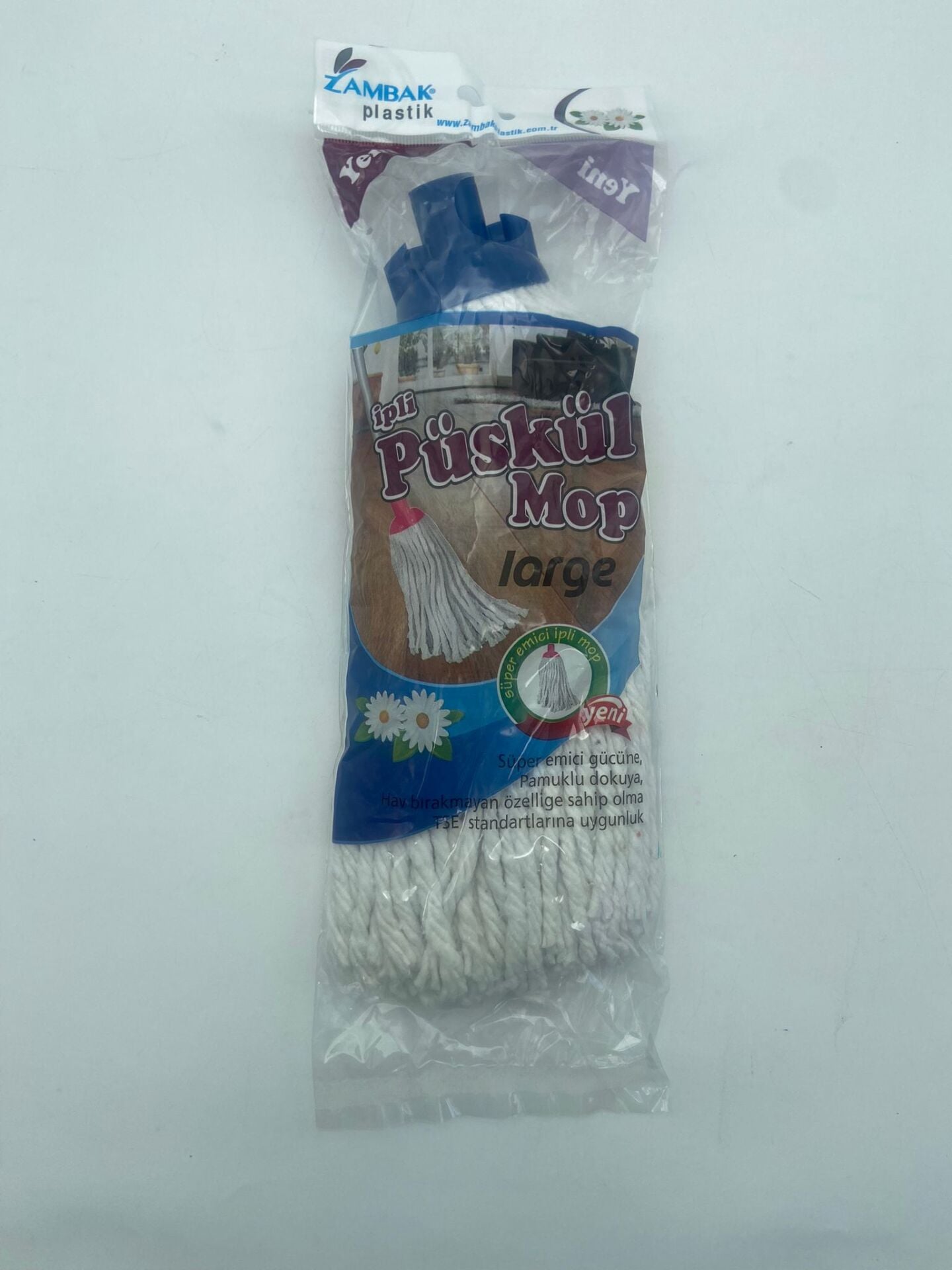 296-Zambak Large İpli Püskül Mop Beyaz