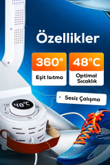 Dempower Ayakkabı Kurutma Koku Giderme Makinesi Beyaz