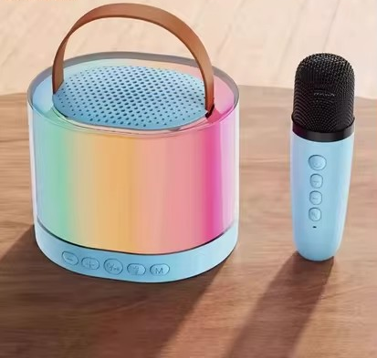 Power Style Speaker Hoparlör Karaoke Mikrofonlu Bluetooth 5 W Mavi