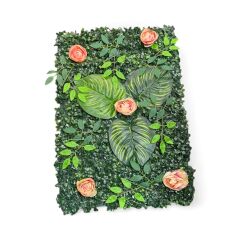 Gonca Yapay Çiçek Duvar Kaplama Panel 40 X 60 Cm Pembe