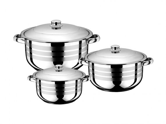 Royal Song Mega 6 Parça Çelik Tencere Seti 22-24-26 Cm