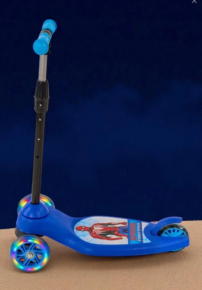 Beren Runner 3 Tekerli  Işıklı Çocuk Scooter Saks Mavi