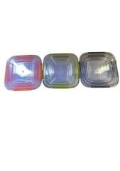 Gondol Quality&Lock Saklama Kabı Kare 3 Lü Kilitli