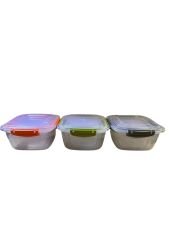 Gondol Quality&Lock Saklama Kabı Kare 3 Lü Kilitli
