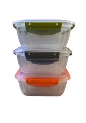 Gondol Quality&Lock Saklama Kabı Kare 3 Lü Kilitli