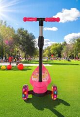 Beren Runner 3 Tekerli  Işıklı Çocuk Scooter Pembe
