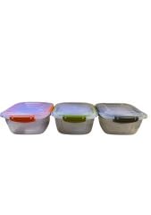 Gondol Quality&Lock Saklama Kabı Kare 3 Lü Kilitli Yeşil
