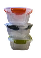 Gondol Quality&Lock Saklama Kabı Kare 3 Lü Kilitli Yeşil
