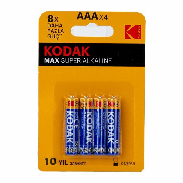 Kodak Pil İnce Alkalin Max Süper 4 Lü