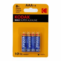 Kodak Pil İnce Alkalin Max Süper 4 Lü