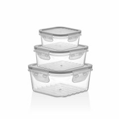 Qlüx Quick Sızdırmaz Saklama Kabı Set Şeffaf