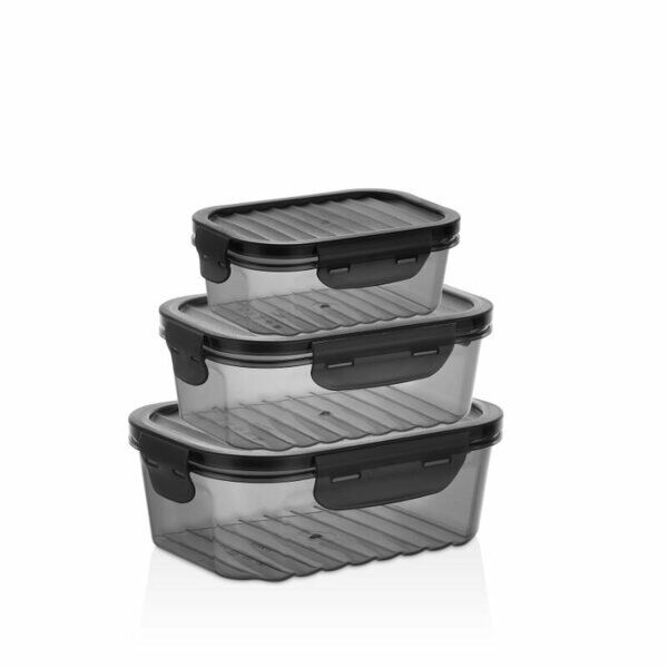 Qlüx Quick Sızdırmaz Saklama Kabı Set Siyah