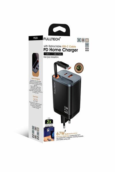 Acl Fulltech Fast Şarj Aleti Ev 67 W Siyah