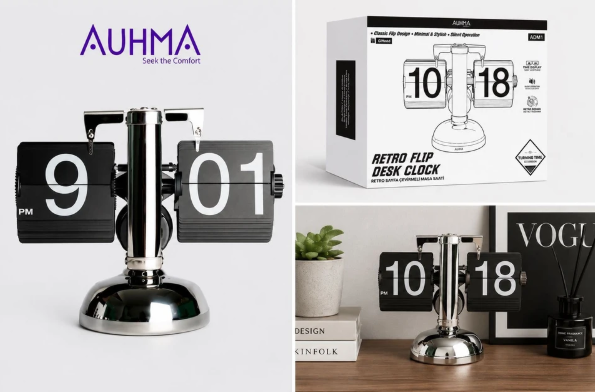 Auhma Adm1 Retro Flip Zamanlayıcılı Dekoratif Masa Saati