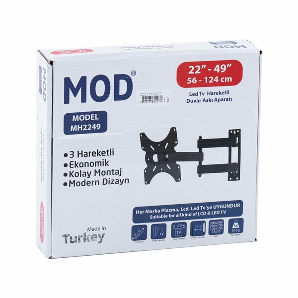 Mod Hareketli Tv Askı Aparatı 22-49 İnç 56-124 Cm Siyah