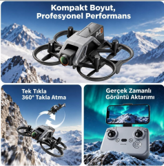 Blic A40 Mini Drone Çift Bataryalı Wi-Fi Kameralı 150 M Menzilli Siyah