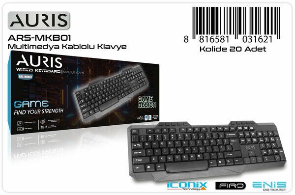 Auris Klavye Multimedya Kablolu