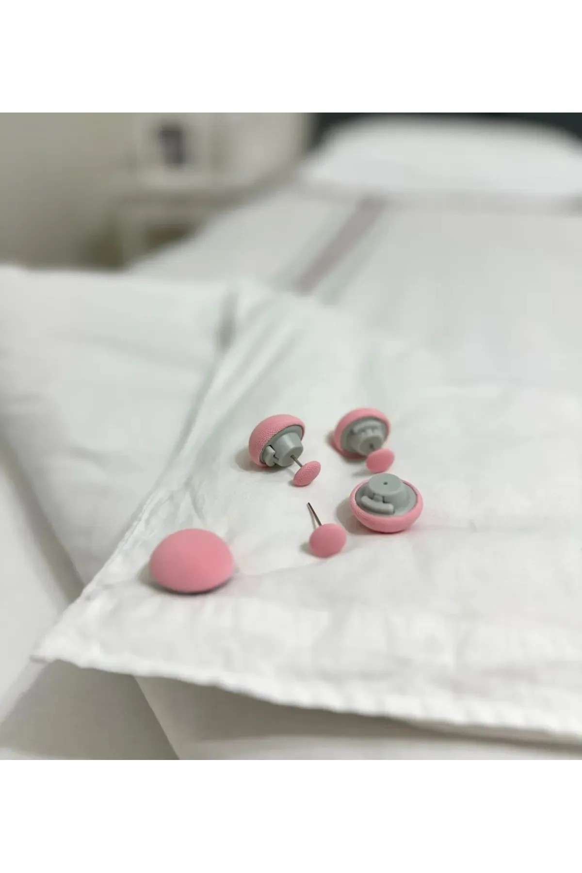 Omilife 4'Lü Mantar Şeklinde Sabitleme İğnesi Çarşaf Yorgan Kılıfı Fenomen Ürün Pembe