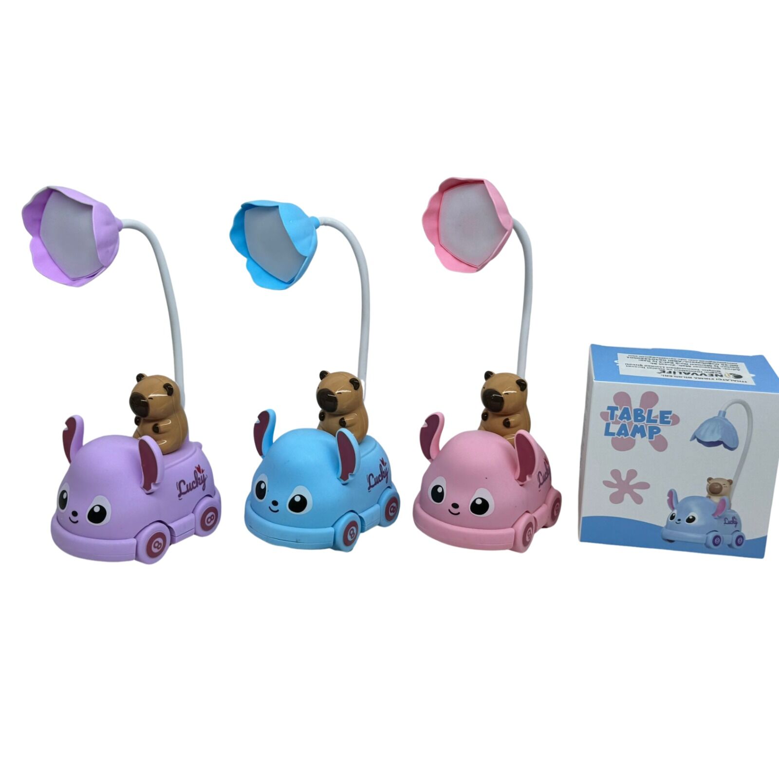 Nevvalife-4 Arabalı Masa Lambası Pembe