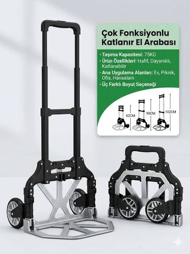 Sor-Ro Sr-0028  Katlanabilir Yük Arabası Siyah