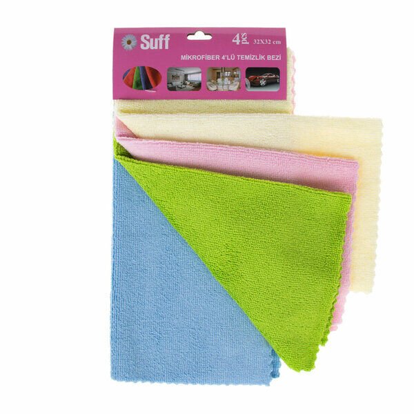 Suff Temizlik Bezi Gül 4 Lü 32X32 Cm 210 Gr Karışık Renkli