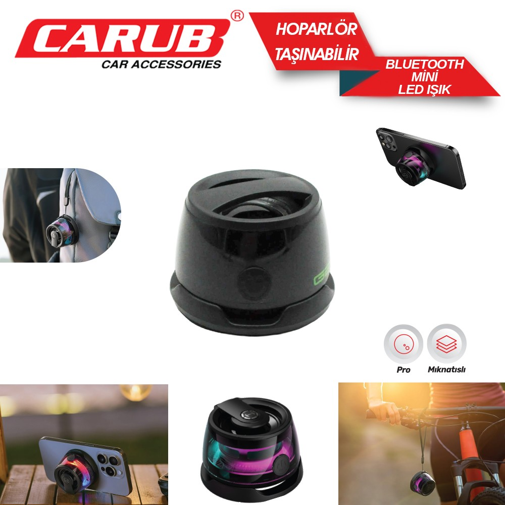 Carub Kablosuz Mini Hoparlör Siyah
