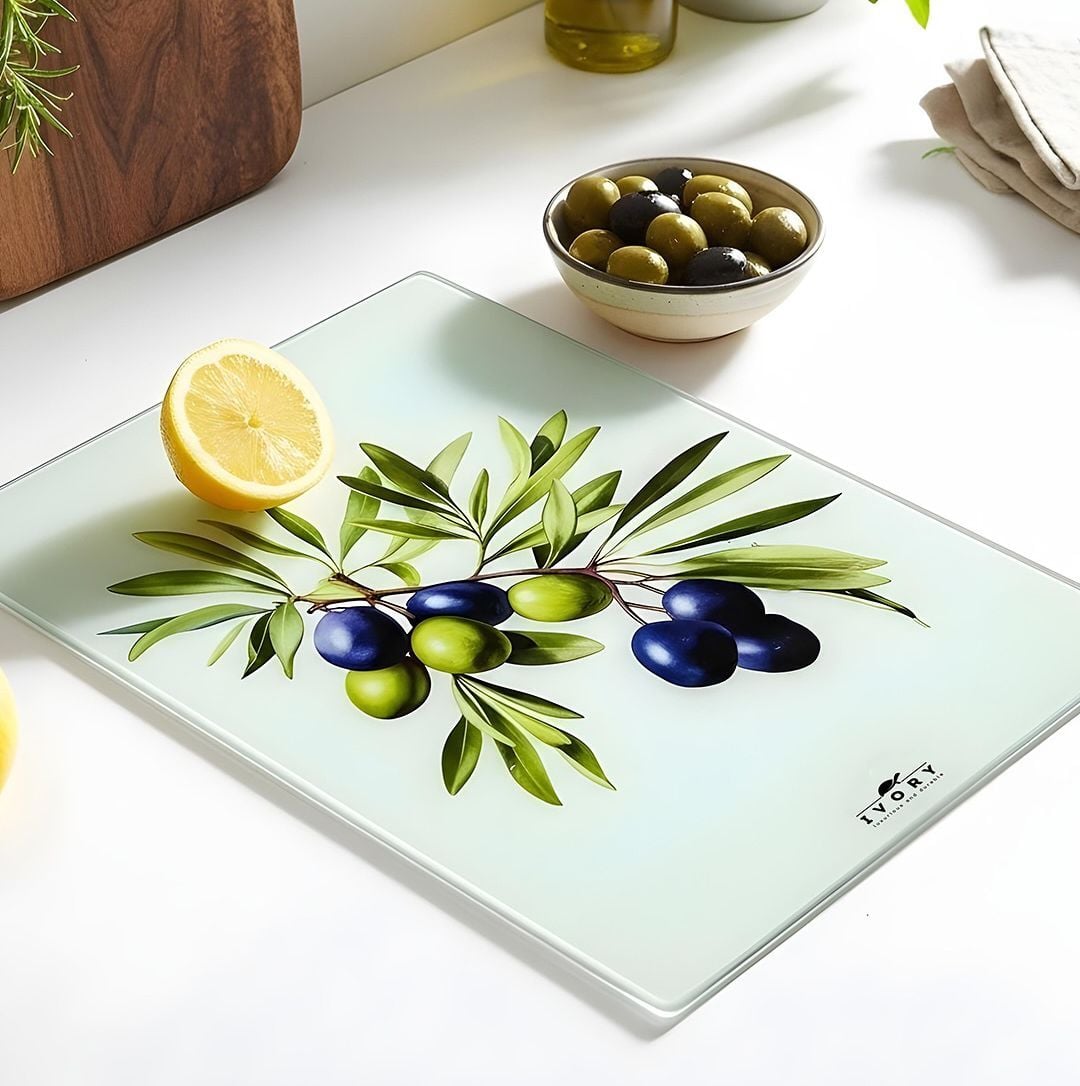 İvory Kesim Panosu Cam 25 X 35 Cm