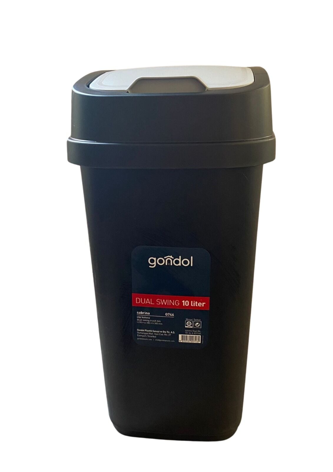 Gondol G-746 Sabrina Çöp Kovası 10 Lt Siyah