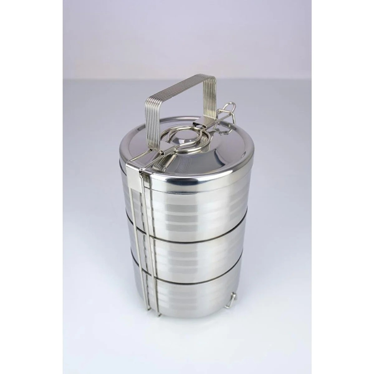 Cooker Hong Hau Sefer Tası Çelik Kelepçeli 3 Lü Gümüş