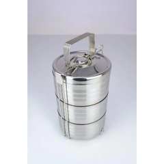 Cooker Hong Hau Sefer Tası Çelik Kelepçeli 3 Lü Gümüş